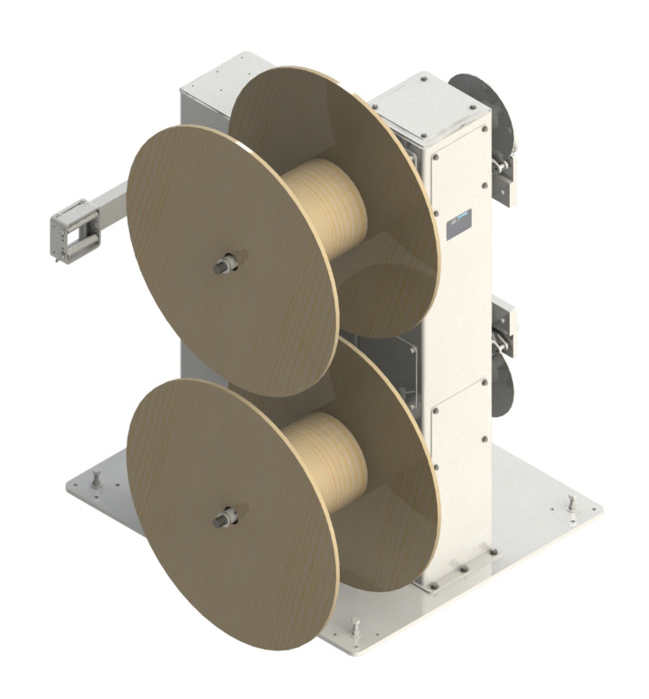 Dual Shafted Tower Style Pay Off for Light-Duty Reels